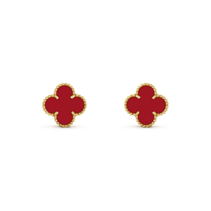 [Sophire Jewelry ]CLOVER MINI 9.5MM CARNELIAN EARRINGS