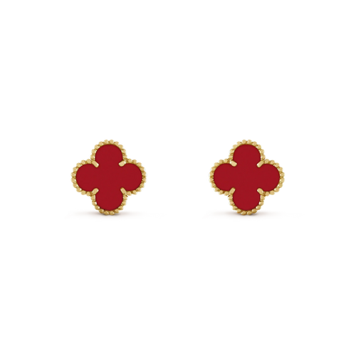 [Sophire Jewelry ]CLOVER MINI 9.5MM CARNELIAN EARRINGS