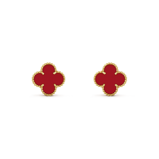 [Sophire Jewelry ]CLOVER MINI 9.5MM CARNELIAN EARRINGS