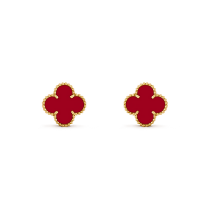 [Sophire Jewelry ]CLOVER MEDIUM 1 MOTIFS CARNELIAN  EARRINGS