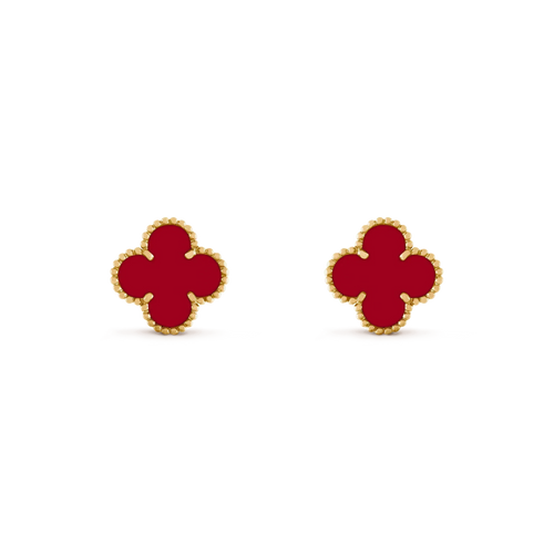 [Sophire Jewelry ]CLOVER MEDIUM 1 MOTIFS CARNELIAN  EARRINGS