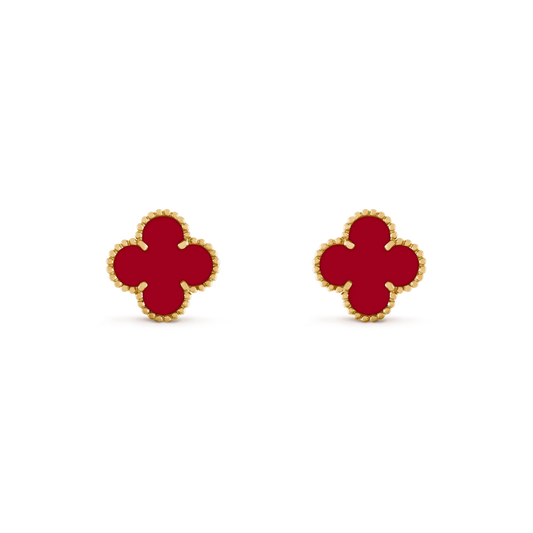 [Sophire Jewelry ]CLOVER MEDIUM 1 MOTIFS CARNELIAN  EARRINGS