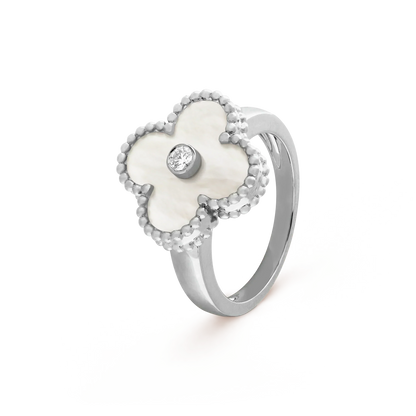 [Sophire Jewelry ]CLOVER SILVER MOP DIAMOND RING