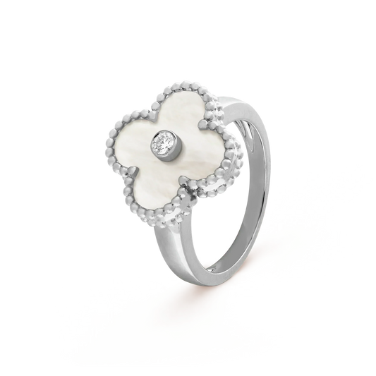 [Sophire Jewelry ]CLOVER SILVER MOP DIAMOND RING
