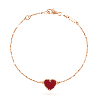 [Sophire Jewelry ]HEART CARNELIAN PINK GOLD BRACELET