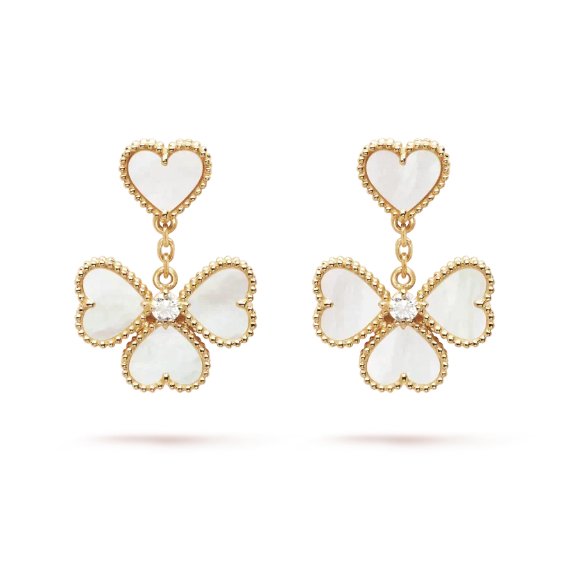 [Sophire Jewelry ]CLOVER SWEET WHITE MOP EARRINGS