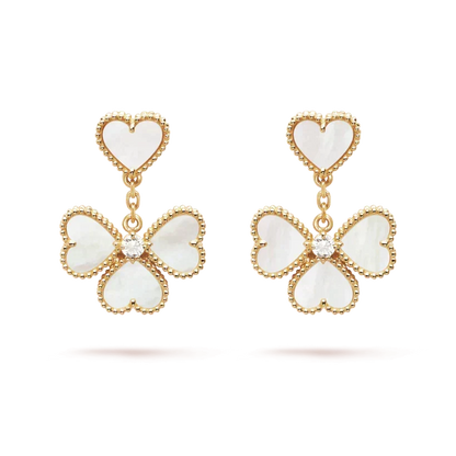 [Sophire Jewelry ]CLOVER SWEET WHITE MOP EARRINGS