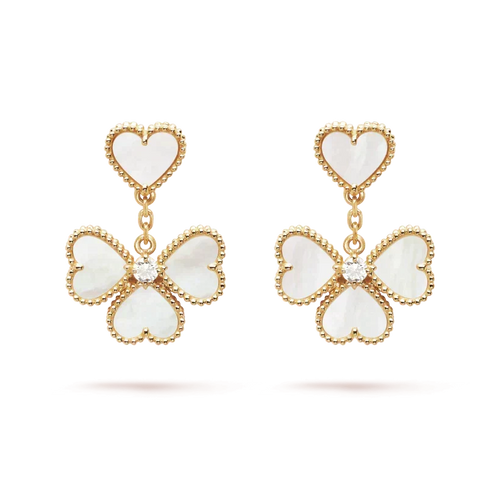 [Sophire Jewelry ]CLOVER SWEET WHITE MOP EARRINGS