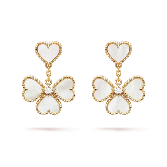 [Sophire Jewelry ]CLOVER SWEET WHITE MOP EARRINGS