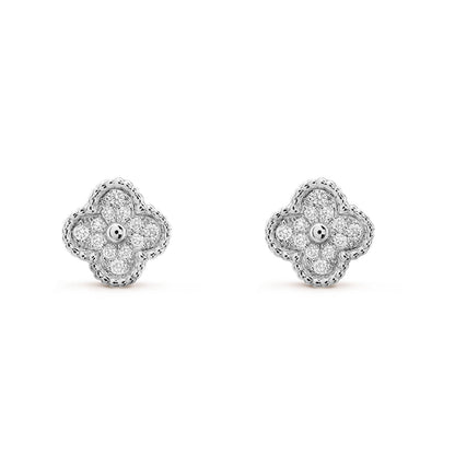 [Sophire Jewelry ]CLOVER MINI DIAMOND STUD EARRINGS
