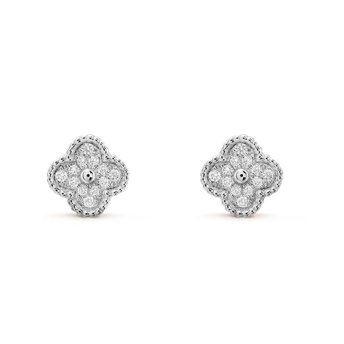 [Sophire Jewelry ]CLOVER MINI DIAMOND STUD EARRINGS
