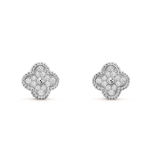 [Sophire Jewelry ]CLOVER MINI DIAMOND STUD EARRINGS