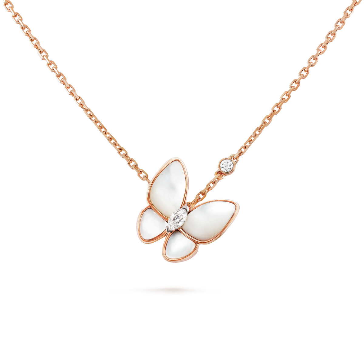 [Sophire Jewelry ]BUTTERFLY MOP DIAMOND NECKLACE