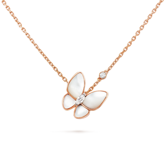 [Sophire Jewelry ]BUTTERFLY MOP DIAMOND NECKLACE