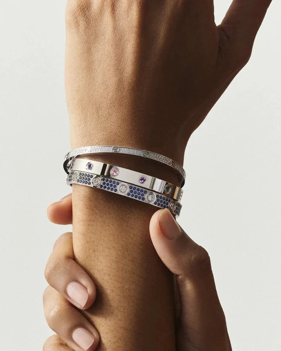 [Sophire Jewelry]CLASSIC 6.1MM LOVE BRACELET 10-DIAMOND FULL PAVÉ