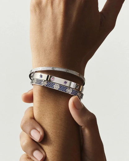 [Sophire Jewelry]CLASSIC 6.1MM LOVE BRACELET 10-DIAMOND FULL PAVÉ