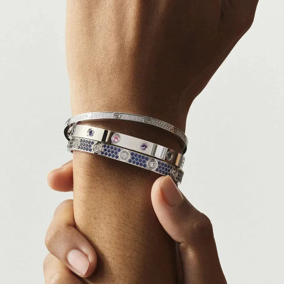 [Sophire Jewelry]CLASSIC 6.1MM LOVE BRACELET 10-DIAMOND MULTICOLOR