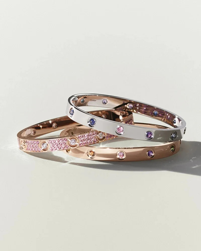 [Sophire Jewelry]CLASSIC 6.1MM LOVE BRACELET 10-DIAMOND FULL PAVÉ