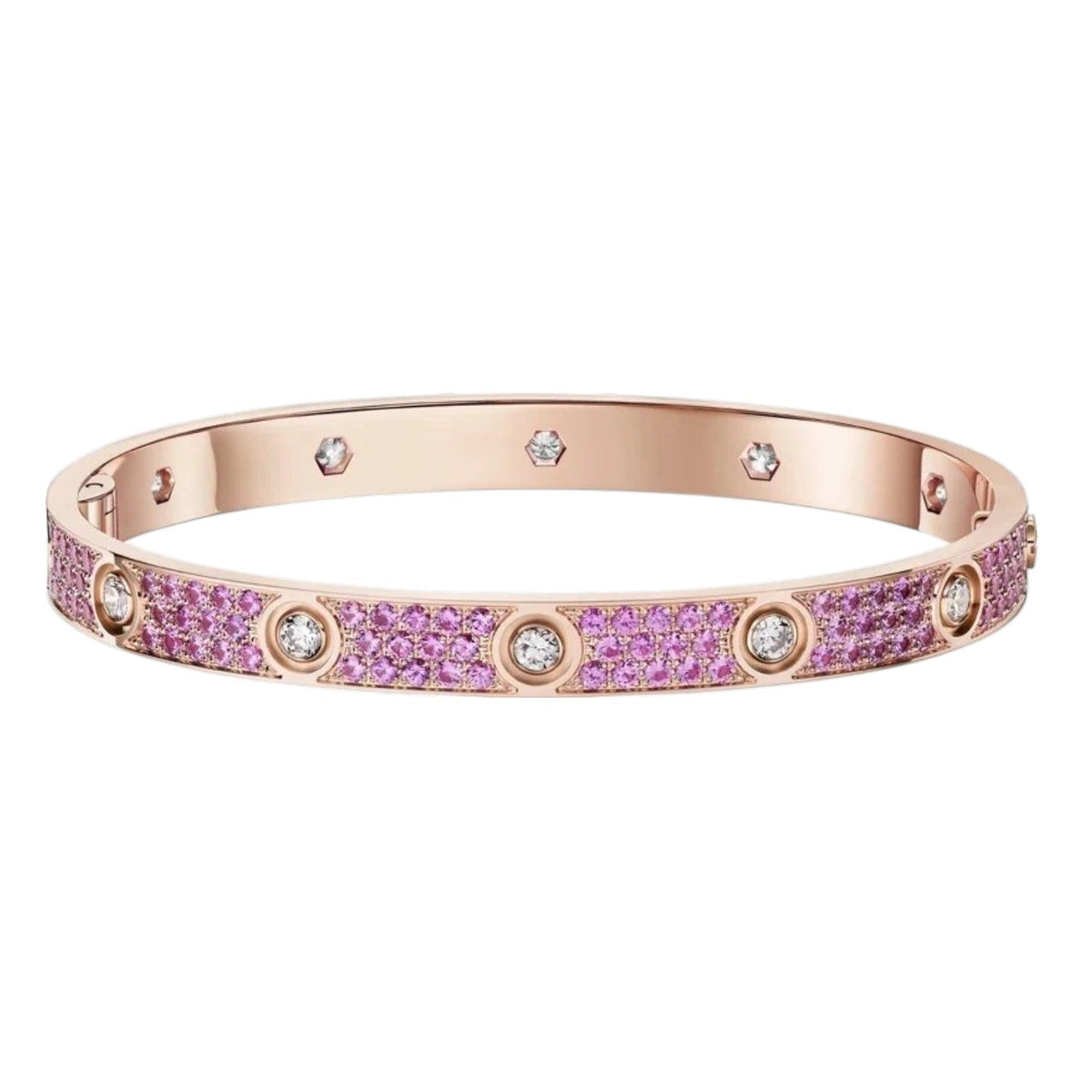 [Sophire Jewelry]CLASSIC 6.1MM LOVE BRACELET 10-DIAMOND FULL PAVÉ
