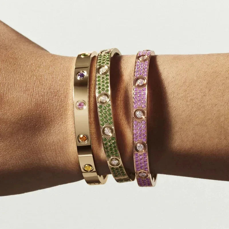 [Sophire Jewelry]CLASSIC 6.1MM LOVE BRACELET 10-DIAMOND MULTICOLOR