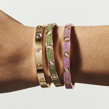 [Sophire Jewelry]CLASSIC 6.1MM LOVE BRACELET 10-DIAMOND MULTICOLOR
