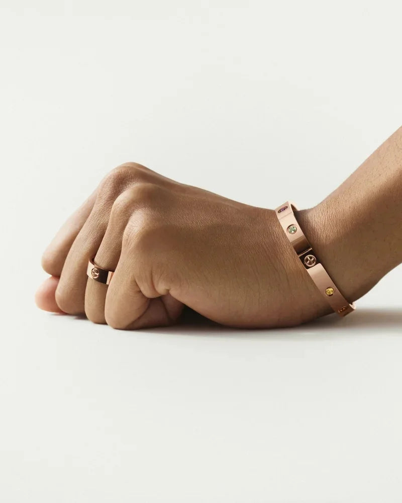 [Sophire Jewelry]CLASSIC 6.1MM LOVE BRACELET 10-DIAMOND FULL PAVÉ