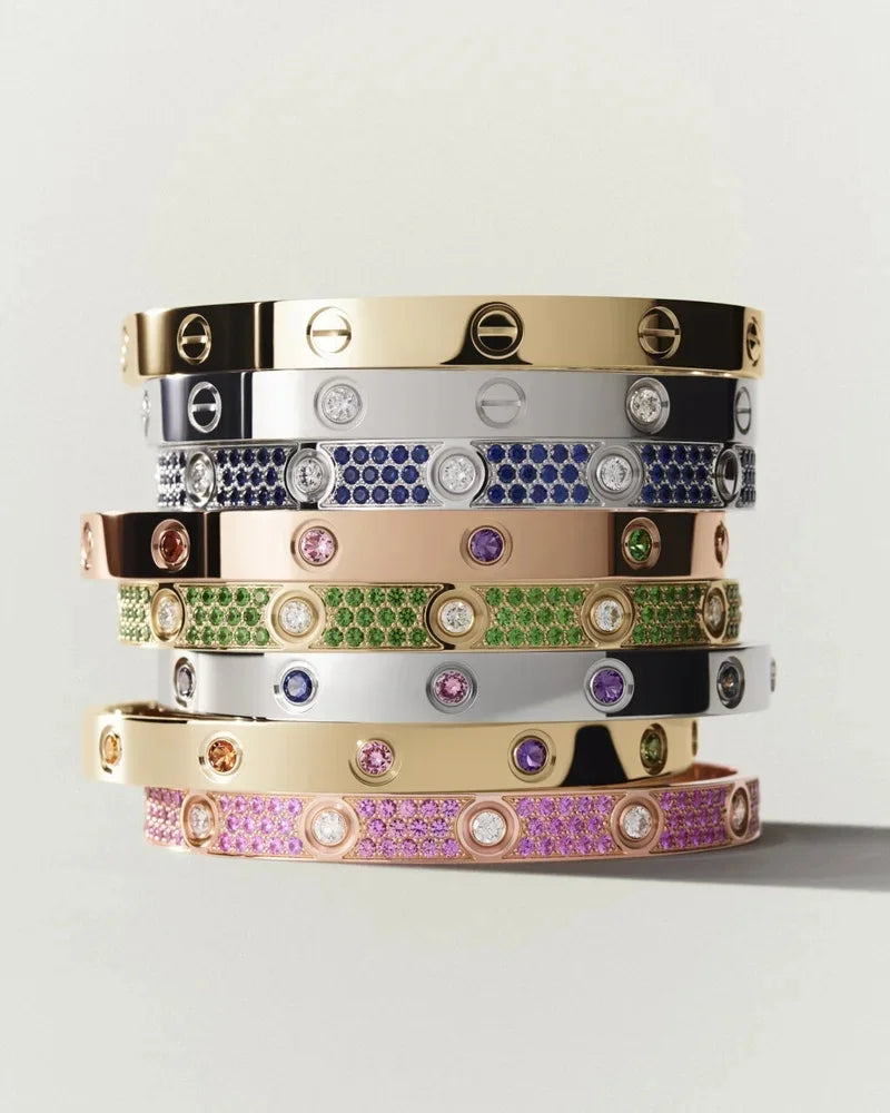 [Sophire Jewelry]CLASSIC 6.1MM LOVE BRACELET 10-DIAMOND FULL PAVÉ