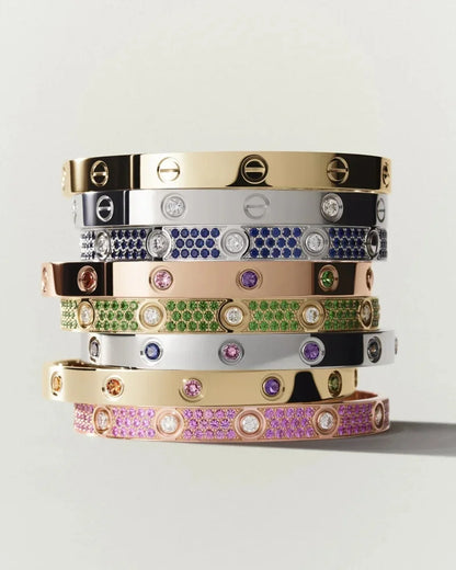 [Sophire Jewelry]CLASSIC 6.1MM LOVE BRACELET 10-DIAMOND FULL PAVÉ