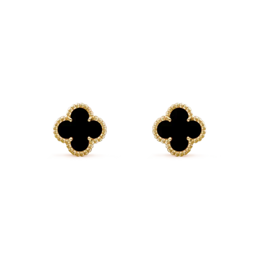 [Sophire Jewelry ]CLOVER MINI 9.5MM BLACK MOP EARRINGS