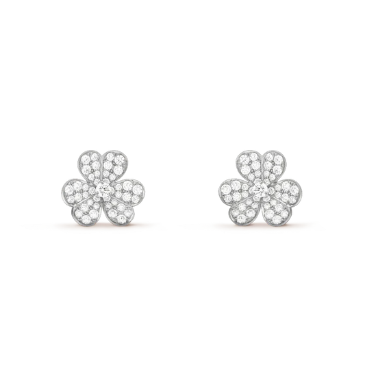 [Sophire Jewelry ]CLOVER COMOS DIAMOND EARRINGS SILVER