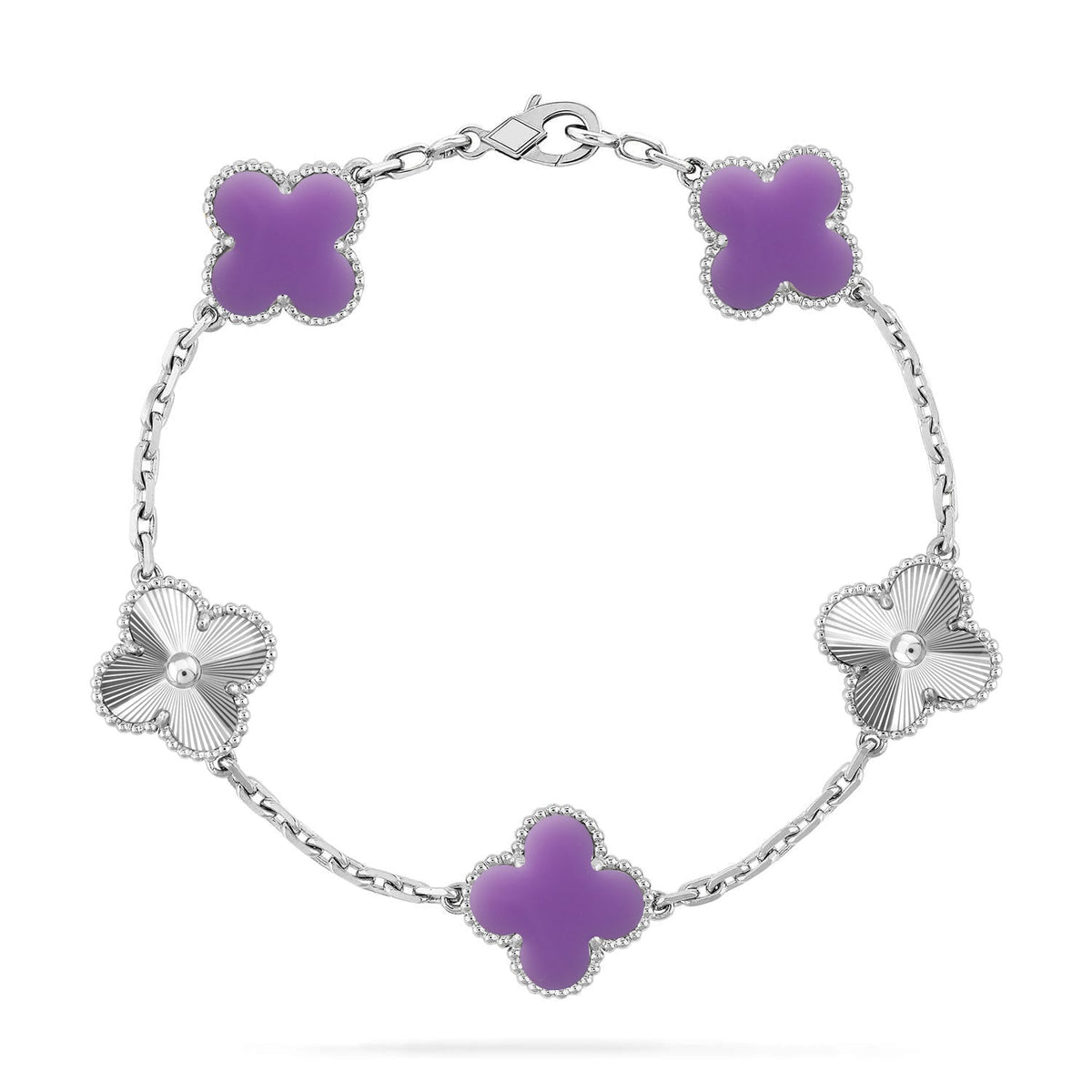 [Sophire Jewelry ]CLOVER 5 MOTIF LIGHT PURPLE BRACELET COLLECTION
