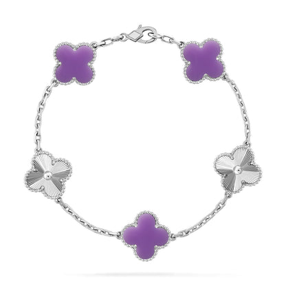 [Sophire Jewelry ]CLOVER 5 MOTIF LIGHT PURPLE BRACELET COLLECTION
