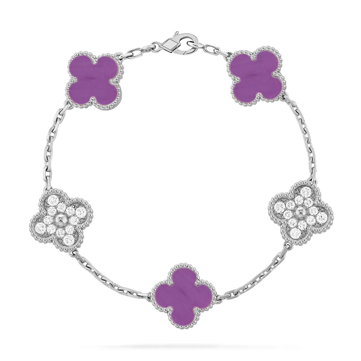 [Sophire Jewelry ] CLOVER 5 MOTIF VIOLET BRACELET COLLECTION