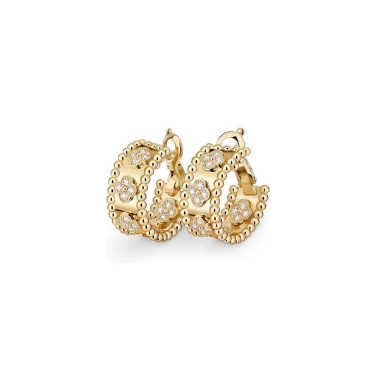 [Sophire]KALEIDOSCOPE CLOVER HOOP EARRINGS