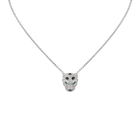 [Sophire]LEOPARD HEAD FULL PAVÉ DIAMOND PENDANT NECKLACE