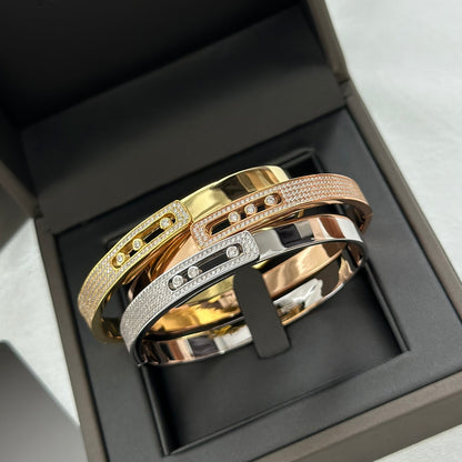 [Sophire Jewelry]Move Noa Rose Gold Pavé Diamond Bangle Bracelet