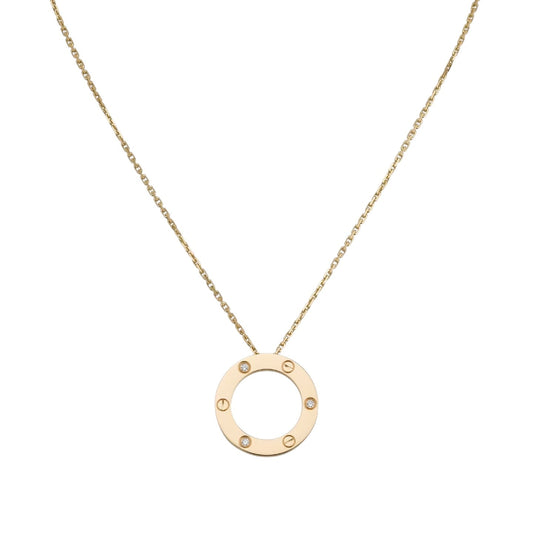 [Sophire]LOVE LARGE CIRCULAR PENDANT 3-DIAMOND NECKLACE