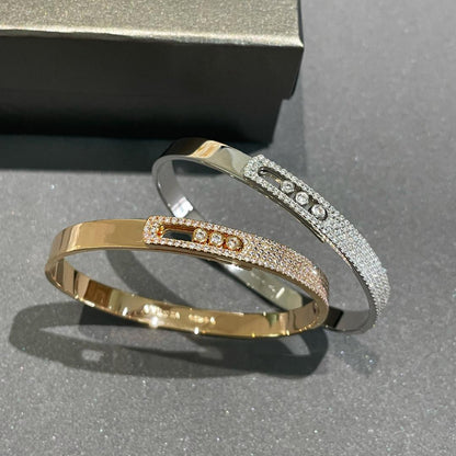[Sophire Jewelry]Move Noa Rose Gold Pavé Diamond Bangle Bracelet