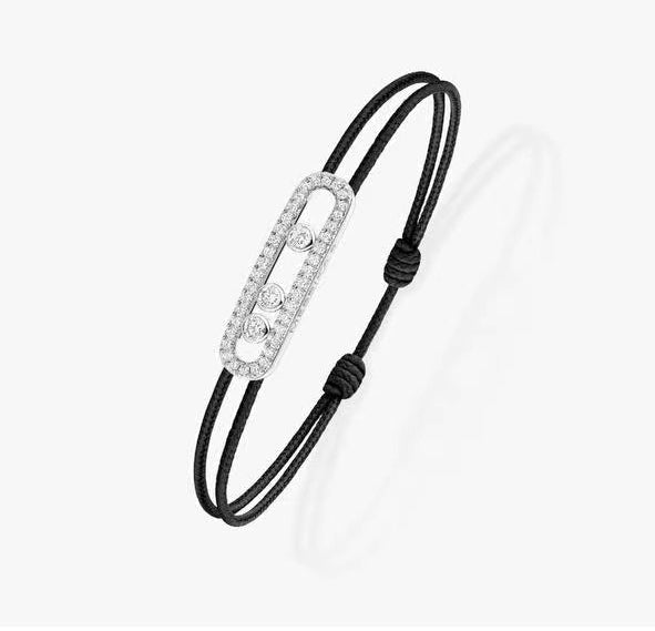 [Sophire Jewelry]Messika Care(s) pink cord pavé bracelet