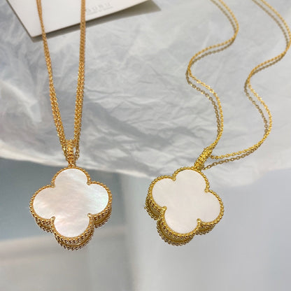 [Sophire Jewelry ]CLOVER 25MM MOP LARGE PENDANT NECKLACE