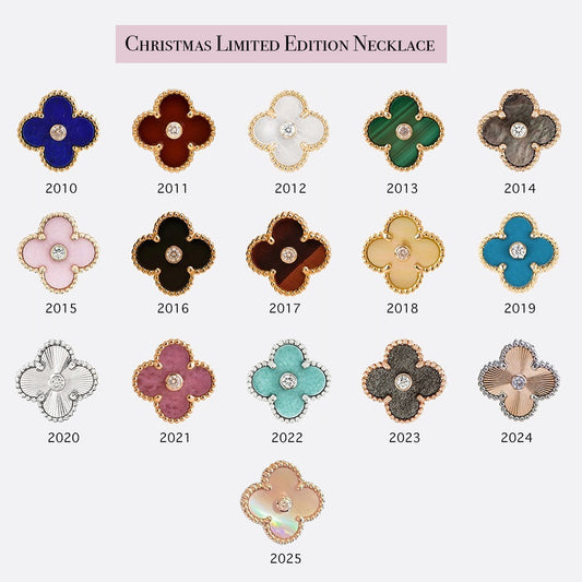 [Sophire]LIMITED EDITION CHRISTMAS CLOVER FLOWER NECKLACE - 15MM ANNUAL COLLECTIBLE PENDANT