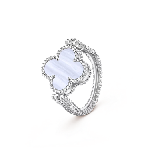 [Sophire]LUCKY CLOVER WHITE GOLD REVERSIBLE RING