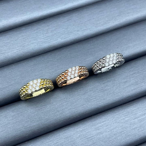 [Sophire Jewelry]NARROW BEADED RING WITH DIAMONDS
