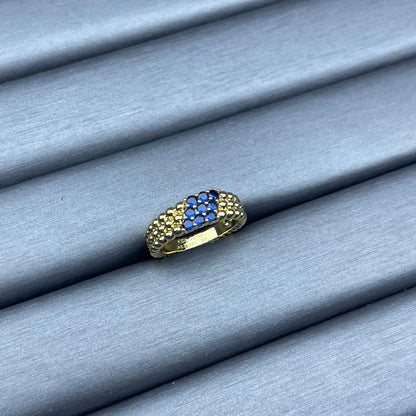 [Sophire Jewelry]NARROW BEADED RING WITH DIAMONDS