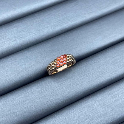 [Sophire Jewelry]NARROW BEADED RING WITH DIAMONDS