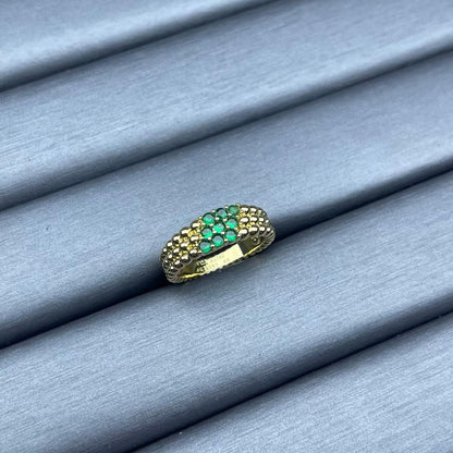 [Sophire Jewelry]NARROW BEADED RING WITH DIAMONDS