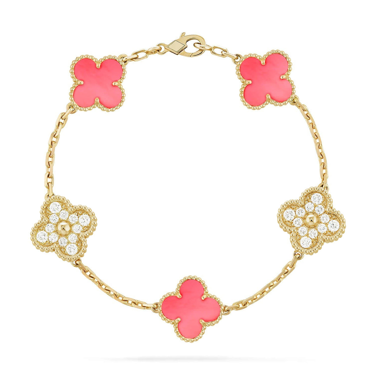 [Sophire Jewelry ] CLOVER 5 MOTIFS  PINK MOP BRACELET COLLECTION