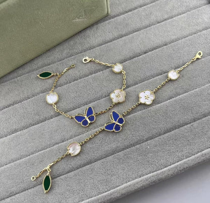 [Sophire Jewelry ]LUCKY SPRING GOLD BLUESTONE WHITE MOTHER-OF-PEARL BRACELET