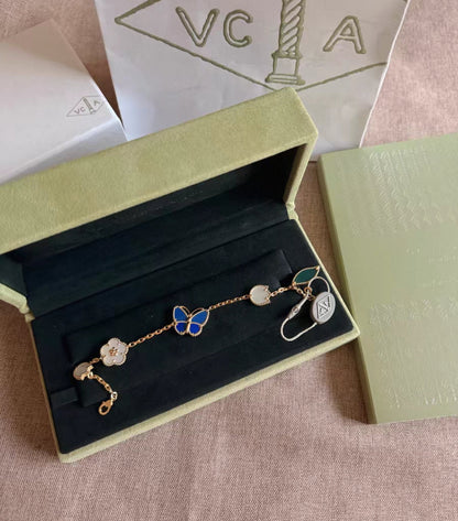 [Sophire Jewelry ]LUCKY SPRING GOLD BLUESTONE WHITE MOTHER-OF-PEARL BRACELET
