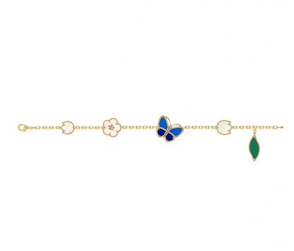 [Sophire Jewelry ]LUCKY SPRING GOLD BLUESTONE WHITE MOTHER-OF-PEARL BRACELET